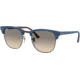 Ray-Ban Clubmaster RB3016 Sunglasses, Wrinkled Blue On Brown, 49, RB3016-131032-49