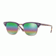 Ray-Ban Clubmaster Sunglasses RB3016 221C3E-49 - Metallic Medium Bronze Frame, Light Grey Mirror Rainbow 2 Lenses