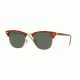 Ray-Ban Clubmaster Sunglasses RB3016 W3374E-49 - Top Havana Brown/honey Frame, Green Lenses
