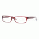 Ray-Ban Eyeglasses RX5114 with Rx Prescription Lenses 5112-5416 - Dark Red Transparent Frame, Demo Lens Lenses