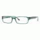Ray-Ban Eyeglasses RX5114 with Rx Prescription Lenses 5162-5216 - Dark Green on Transparent Frame, Demo Lens Lenses