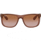 Ray-Ban Justin Sunglasses - Mens, Gradient Brown Lenses, Transparent Light Brown Frame, 51, RB4165-659413-51