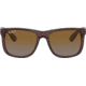 Ray-Ban Justin Sunglasses - Mens, Gradient Brown Polarized Lenses, Transparent Dark Brown Frame, 51, RB4165-6597T5-51