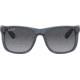 Ray-Ban Justin Sunglasses - Mens, Grey Gradient Polarized Lenses, Transparent Blue Frame, 51, RB4165-6596T3-51