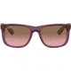 Ray-Ban Justin Sunglasses - Mens, Pink Gradient Brown Lenses, Transparent Violet Frame, 55, RB4165-659514-55