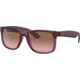 Ray-Ban Justin Sunglasses - Mens, Pink Gradient Brown Lenses, Transparent Violet Frame, 55, RB4165-659514-55