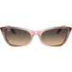 Ray-Ban Lady Burbank RB2299 Sunglasses, Brown Vintage Lenses, Transparent Pink, 52, RB2299-1344BG-52