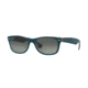 Ray-Ban NEW WAYFARER RB2132F Single Vision Prescription Sunglasses RB2132F-619171-55 - Lens Diameter 55 mm, Frame Color Top Mt Petroleum On Grey