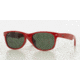 Ray-Ban New Wayfarer RB2132F Single Vision Prescription Sunglasses RB2132F-764-52 - Lens Diameter 52 mm, Frame Color Red