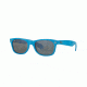 Ray-Ban New Wayfarer Bifocal Sunglasses RB2132 with Lined Bi-Focal Rx Prescription Lenses RB2132-755-40-52 - Lens Diameter 52 mm, Frame Color Shiny Azure