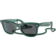 Ray-Ban Original Wayfarer RB2140 Sunglasses, Transparent Green, Dark Grey Lenses, 50, RB2140-6615B1-50