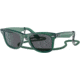 Ray-Ban Original Wayfarer RB2140F Sunglasses, Transparent Green, Dark Grey Lenses, 52, RB2140F-6615B1-52