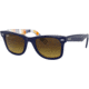 Ray-Ban Original Wayfarer RB2140 Sunglasses, Blue On Stripes Orange/Blue, 50, RB2140-132085-50