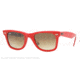 Ray-Ban RB2140 SV Prescription Sunglasses - Buttons Pins Top Red Crystal Brown Gradient Frame / 50 mm Prescription Lenses, 105151-5022