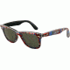 Ray-Ban Original Wayfarer Sunglasses RB2140, Top Texture Plaid on Black Frame, Green Lenses, 1135-5022