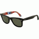 Ray-Ban Original Wayfarer Sunglasses RB2140, Top Black on Texture S Frame, Green Lenses, 1136-5022