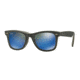 Ray-Ban Original Wayfarer Sunglasses RB2140 119268-50 - Top Jeans Carbon On Grey Frame, Green Mirror Blue Lenses