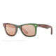 Ray-Ban Original Wayfarer Sunglasses RB2140 6109Z2-50 - Metallic Green Frame, Light Brown Mirror Pink Lenses