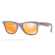 Ray-Ban Original Wayfarer Sunglasses RB2140 611169-50 - Metallic Oil Frame, Brown Mirror Orange Lenses