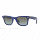 Ray-Ban Original Wayfarer Sunglasses RB2140 887/96-5418 - Matte Blue Frame, Blue Faded Brown Lenses