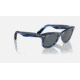 Ray-Ban Original Wayfarer Sunglasses, Striped Blue Frame, Blue Lens, Bio-Acetate, 50, RB2140-1361R5-50