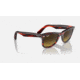 Ray-Ban Original Wayfarer Sunglasses, Striped Red Frame, Brown Gradient Lens, Bio-Acetate, 50, RB2140-136285-50