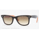 Ray-Ban RB2140 Original Wayfarer SV Prescription Sunglasses - Top Black On Transparent Orange Frame, 50mm Lenses, 100251-5022