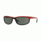 Ray-Ban Predator 2 Sunglasses RB2027 6300-62 - Top Red On Black Frame, Green Lenses