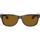 Ray-Ban RB2132 New Wayfarer Sunglasses, 55mm, Shiny Avana Frame, Brown Crystal Lens, 710-5518