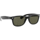 Ray-Ban RB2132 New Wayfarer Sunglasses, 55mm, Black Frame, Crystal Green Lens, Polarized 901-58-5518