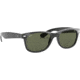 Ray-Ban RB2132 New Wayfarer Sunglasses, 55mm, Black Frame, Green Crystal Lens, 901L-5518