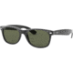 Ray-Ban RB2132 New Wayfarer Sunglasses, 55mm, Black Frame, Green Crystal Lens, 901L-5518