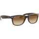 Ray-Ban RB2132 New Wayfarer Sunglasses, 55mm, Shiny Avana Frm, Brown Gradient Crystal Lens, 710-51-5518