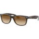 Ray-Ban RB2132 New Wayfarer Sunglasses, 55mm, Shiny Avana Frm, Brown Gradient Crystal Lens, 710-51-5518