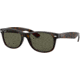 Ray-Ban RB2132 New Wayfarer Sunglasses, 55mm, Tortoise Frm, Crystal Green Lens, Polrizd 902-58-5518