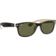 Ray-Ban RB2132 New Wayfarer Sunglasses, Black Beige Frame, Crystal Green Lenses, 875-5218