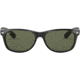 Ray-Ban RB2132 New Wayfarer Sunglasses, Black Frame, Crystal Green Lenses, 901-58