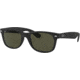 Ray-Ban RB2132 New Wayfarer Sunglasses, Black Rubber Frame, Crystal Green Lenses, 622-58