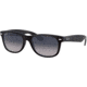 Ray-Ban RB2132 New Wayfarer Sunglasses, Matte Black Frame, Polarized Blue Gradient Gray Lenses, 601S78-5218