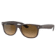 Ray-Ban RB2132 New Wayfarer Sunglasses, Matte Brown On Transparent Brown Frame, Gradient Brown Lens, Polarized, 52, RB2132-6608M2-52