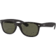 Ray-Ban RB2132 New Wayfarer Sunglasses, Rubber Black Frame, Polar Green Lenses, 622/58-55