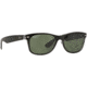 Ray-Ban RB2132 New Wayfarer Sunglasses, Top Black On Trasparent Frame, Green Polar Lenses, 605258-55