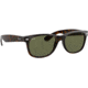Ray-Ban RB2132 New Wayfarer Sunglasses, Tortoise Frame, Crystal Green Lenses, 902-58