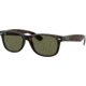 Ray-Ban RB2132 New Wayfarer Sunglasses, Tortoise Frame, Crystal Green Lenses, 902-58