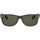 Ray-Ban RB2132 New Wayfarer Sunglasses, Tortoise Frame, Crystal Green Polarized Lenses, 902/58-58