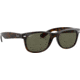 Ray-Ban RB2132 New Wayfarer Sunglasses, Tortoise Frame, Crystal Green Polarized Lenses, 902/58-58