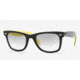 Ray-Ban RB2140 SV Prescription Sunglasses - Top Black On Tr. St. Yell Crystal Gray Gradient Frame / 54 mm Prescription Lenses, 100032-5418