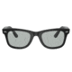 Ray-Ban RB2140 Wayfarer Sunglasses, Matte Black Frame, Light Grey Lens, Asian Fit, 52, RB2140F-601SR5-52