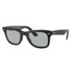 Ray-Ban RB2140 Wayfarer Sunglasses, Matte Black Frame, Light Grey Lens, Asian Fit, 52, RB2140F-601SR5-52