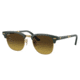 Ray-Ban RB2176 Clubmaster Folding Sunglasses, Green On Arista Frame, Gradient Brown Lens, 51, RB2176-136885-51